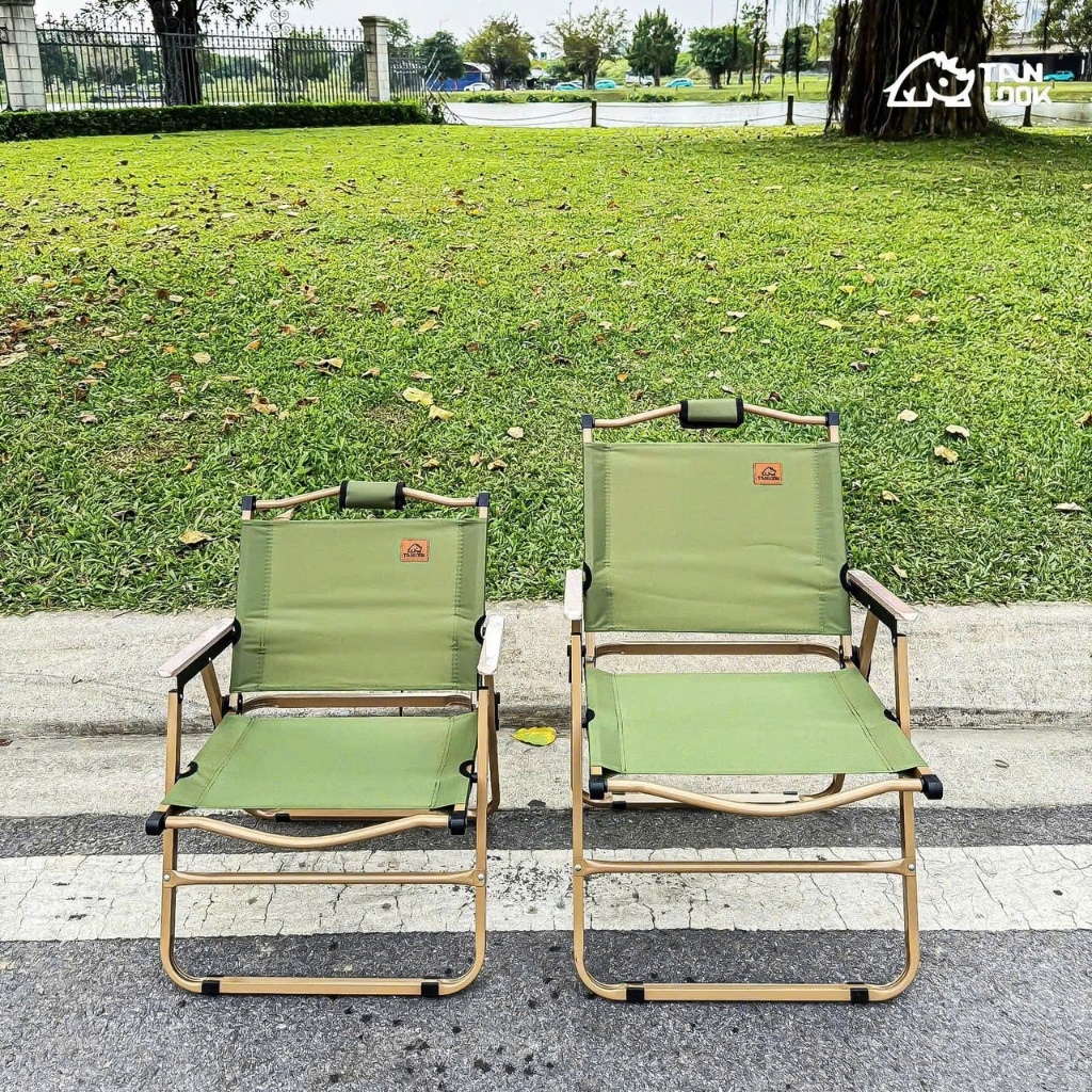 Ghế cafe camping TANLOOK Màu xanh khung vàng thiết kế gọn du lịch ,ban công