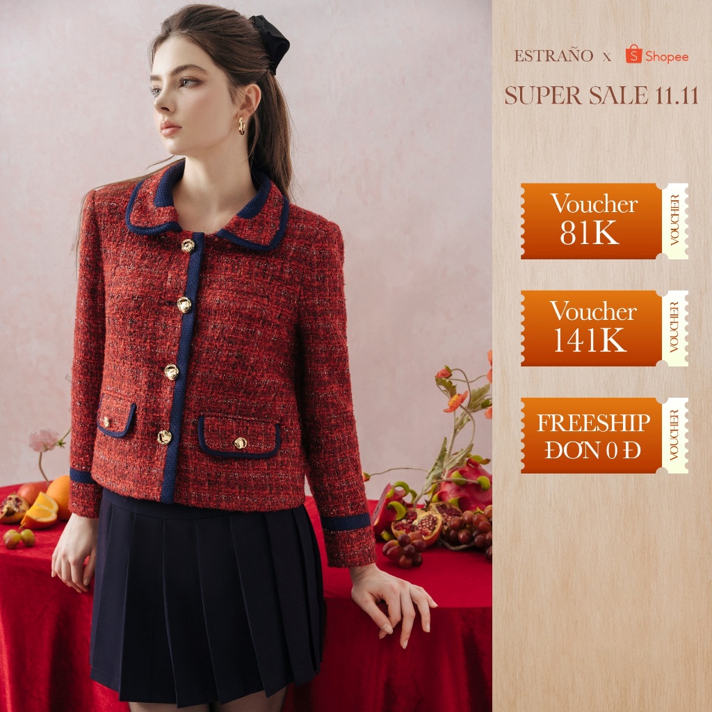 SET ÁO JULIA MIX CHÂN VÁY XẾP LY TRẺ TRUNG, SANG CHẢNH JULIA SET  - BY ESTRANO