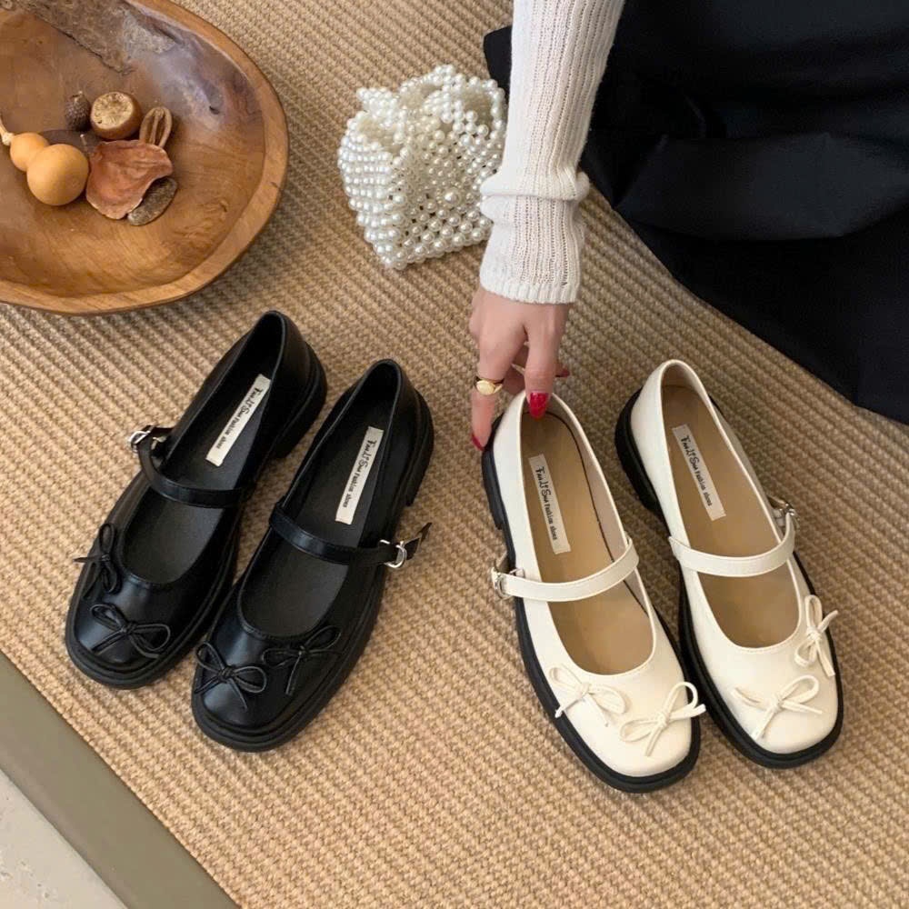 Giày bệt nữ phối nơ 688-51 fulbox - HACHI SHOES