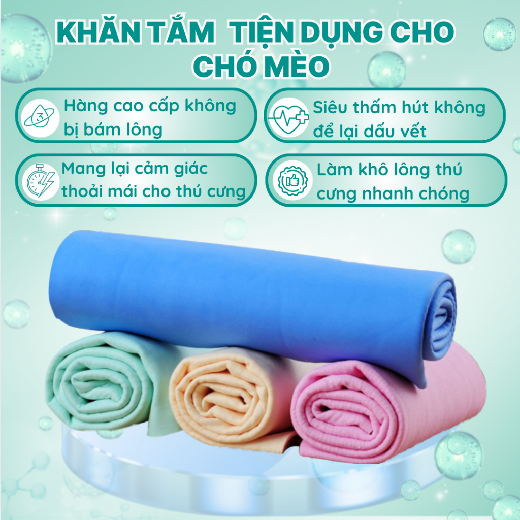 Khăn Tắm Dành Chó Mèo MasterCare Siêu Tiện Dụng Rút Nước Nhanh Giảm Thời Gian Sấy