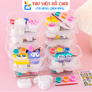  Combo 10 Hộp Tượng Thạch Cao Mini  Sẵn Màu và Cọ  - Tượng Tô Màu Cho Bé Thỏa Sức Tô Vẽ 