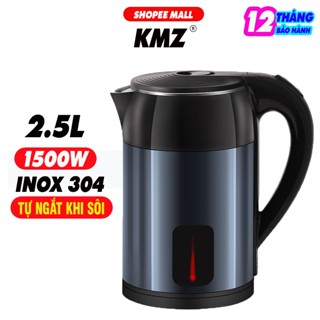 [BH 1 NĂM] Ấm đun siêu tốc, Bình đun nước siêu tốc INOX 304 2.5L KMZ Z33 BẢO HÀNH 1 NĂM