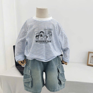  Áo thun tay dài sọc kẻ bé trai ELIOKIDS áo phông dài tay kẻ sọc cho bé từ 7kg-32kg. 