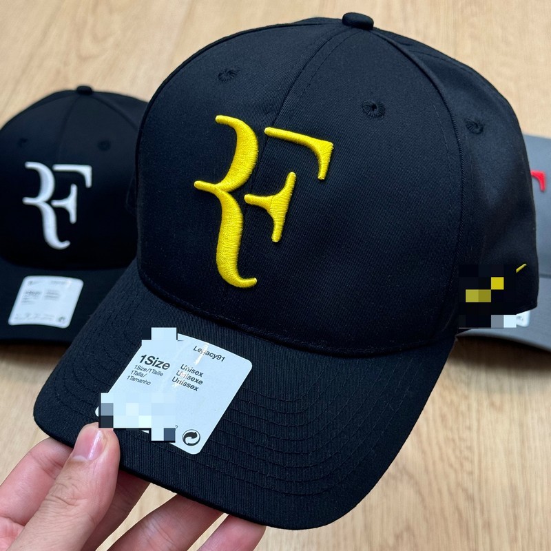 Mũ lưỡi trai Roger Federer, Nón lưỡi trai Roger Federer logo thêu (đen logo vàng)