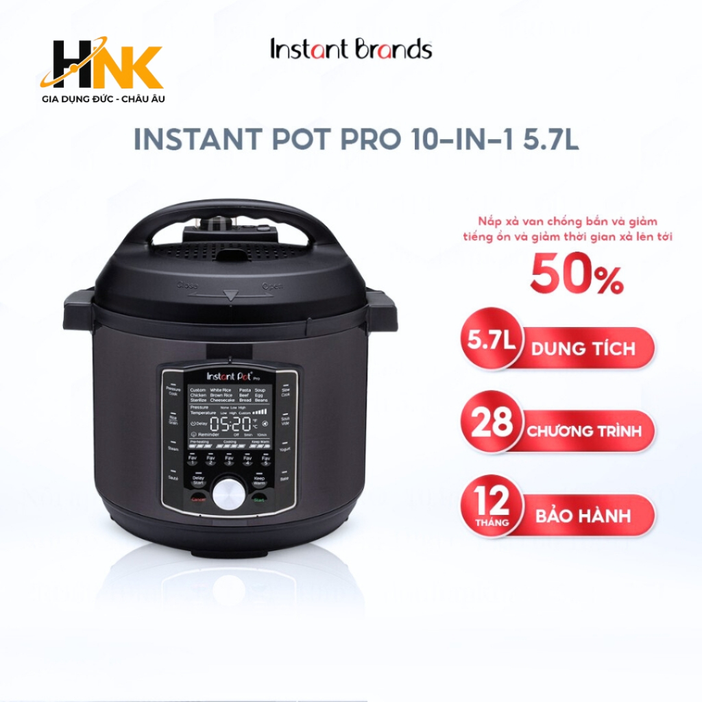 Nồi áp suất điện đa năng Instant Pot Pro 10in1 & Duo 60 V5 7in1 5.7L – Nhập khẩu Đức, BH 12 tháng