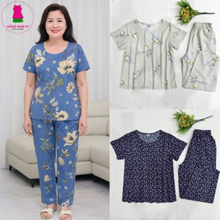  Đồ bộ trung niên tole lanh 2 da tay ngắn quần dài 47-75kg loại tốt 