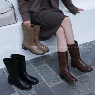   HÀNG SẴN  bốt cổ lỡ dáng ủng Lamode bộ sưu tập thu đông 2023 L 1199-6 
