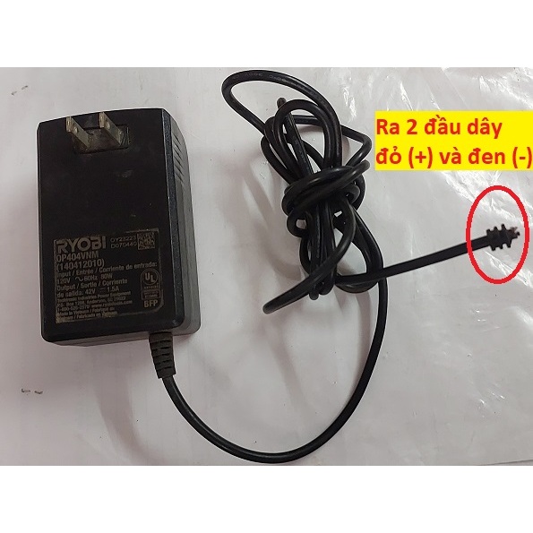 Adaptor cho bộ sạc pin Ryobi 36V, 40V. Điện vào 120V-AC.