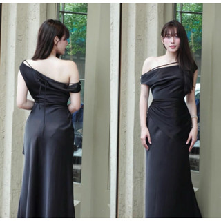   BÈO BÉO BIGSIZE   VÁY LỤA TRỄ VAI LỆCH DÂY NGANG DÁNG ĐUÔI CÁ FORM MAXI BIGSIZE 60-90KG 