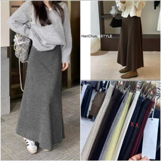  C8 Chân Dáng Dài Chữ A Có Độ Xoè Chân Váy Len Dáng Dài QC 