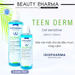   DATE MỚI-PHÒNG KHÁM DA Gel Sữa Rửa Mặt Giảm Nhờn Ngừa Mụn Isis Pharma Teen Derm Gel Sensitive 