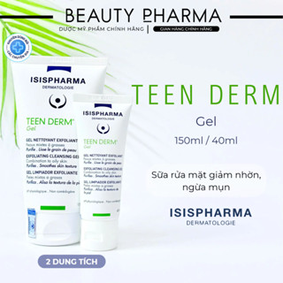   DATE MỚI-CHÍNH HÃNG  Sữa rửa mặt giảm nhờn ngừa mụn TEEN DERM GEL ISIS PHARMA 