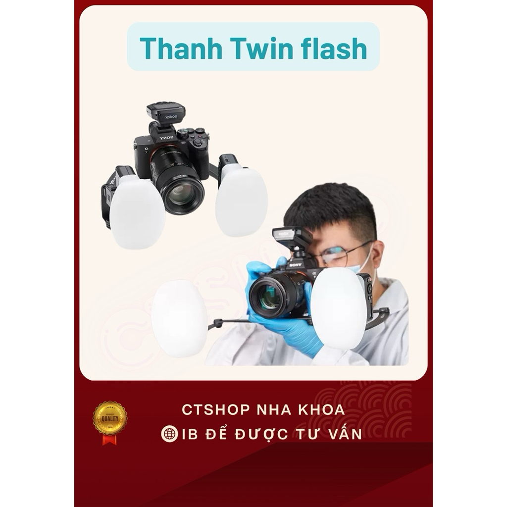 Twin flash bracket- khung đèn flash chụp ảnh nha khoa