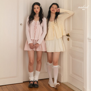  Áo cardigan cotton nữ NAKEDbyV áo khoác mỏng dáng babydoll xoè nhẹ phối nơ CANDY CARDIGAN 