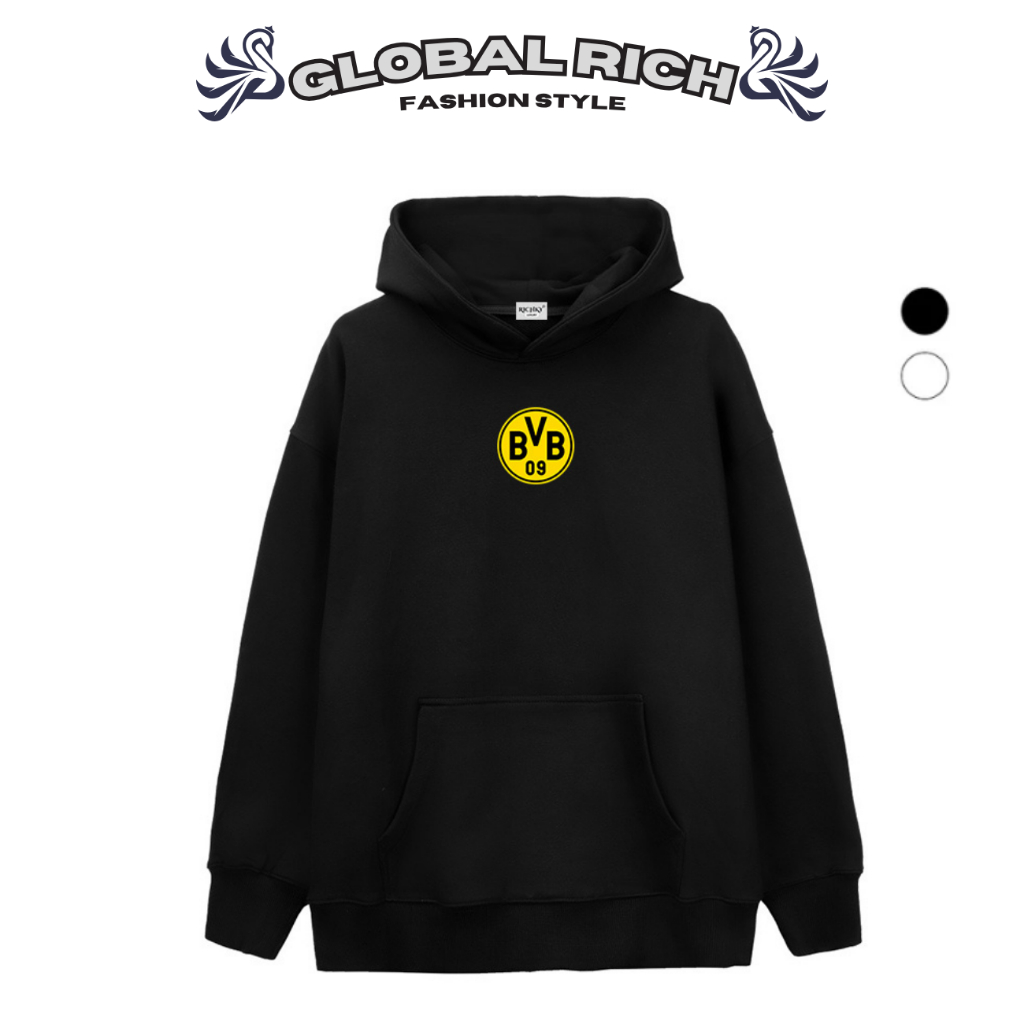 Áo Hoodie Global Rich Premium Nỉ Logo Mid Câu Lạc Bộ Bóng Đá Borussia Dortmund Bundesliga