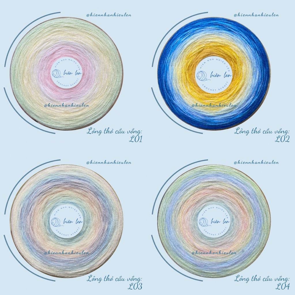 [500gr] Len lông thỏ cầu vồng