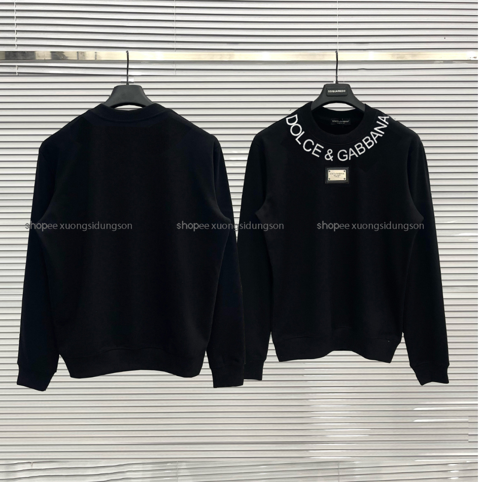 Áo sweater Gabbana vòng cổ Lô gô trước dài tay nam nữ , áo nỉ chữ Dol.ce gabbana vòng cổ hot trend