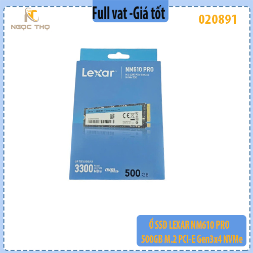 Ổ SSD Lexar NM610 PRO 500GB M.2 PCIe Gen3x4 NVMe  Hàng chính hãng – Full VAT