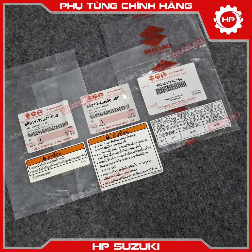 Tem Thông Số Thái Lan Viva, Smash, Revo, Shogun, Xbike, Axelo - Tem Xe Chính Hãng Suzuki