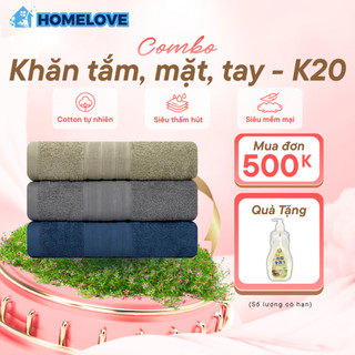  Khăn Tắm Khăn Mặt Khăn Tay MK Towel K20 Cotton 100 Phần Trăm Thấm Hút Tốt 