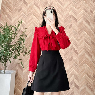 Áo sơ mi bâu bèo cột nơ mypstore