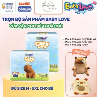   MỚI  Tã quần Baby Love Capy - Bỉm quần thiết kế chữ T chống tràn khô thoáng đủ size cho bé từ 6kg đến 35kg 