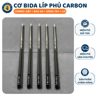   Tặng Găng Lơ  Cơ Bida Líp Phủ Carbon Cao Cấp – Cơ Bida Đầu Cơ 11.5mm Cán Gỗ Công Nghệ Nhật 