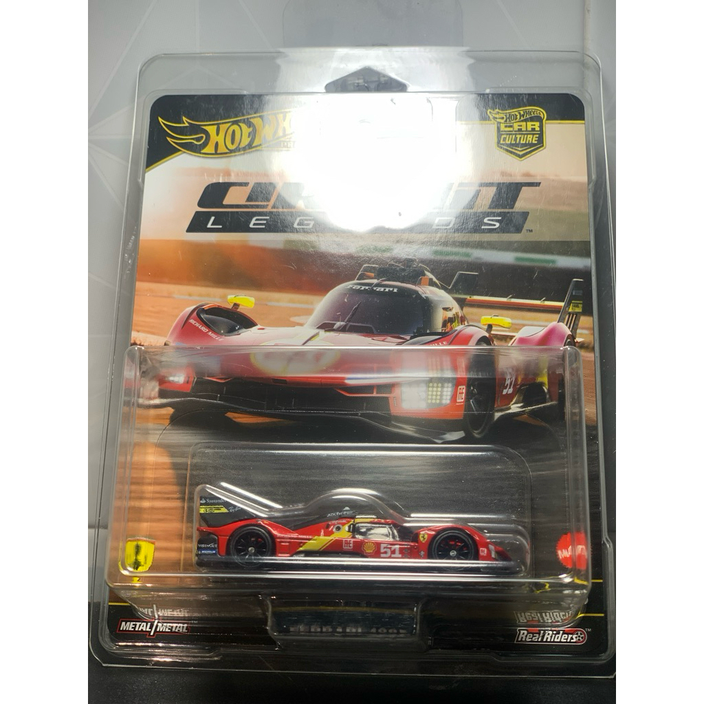 Mô hình xe HotWheels- FERRARI 499P - CIRCUIT LEGENDS (tỉ lệ 1:64) Card Mỹ ( kèm protech)