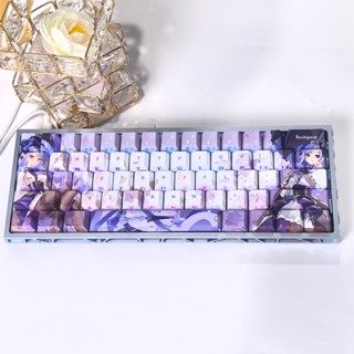 Keycap Zenless Zone Zero Vivian thick PBT xuyên led in dyesub 5 mặt 133 phím anime layout keycaps Genshin Impact