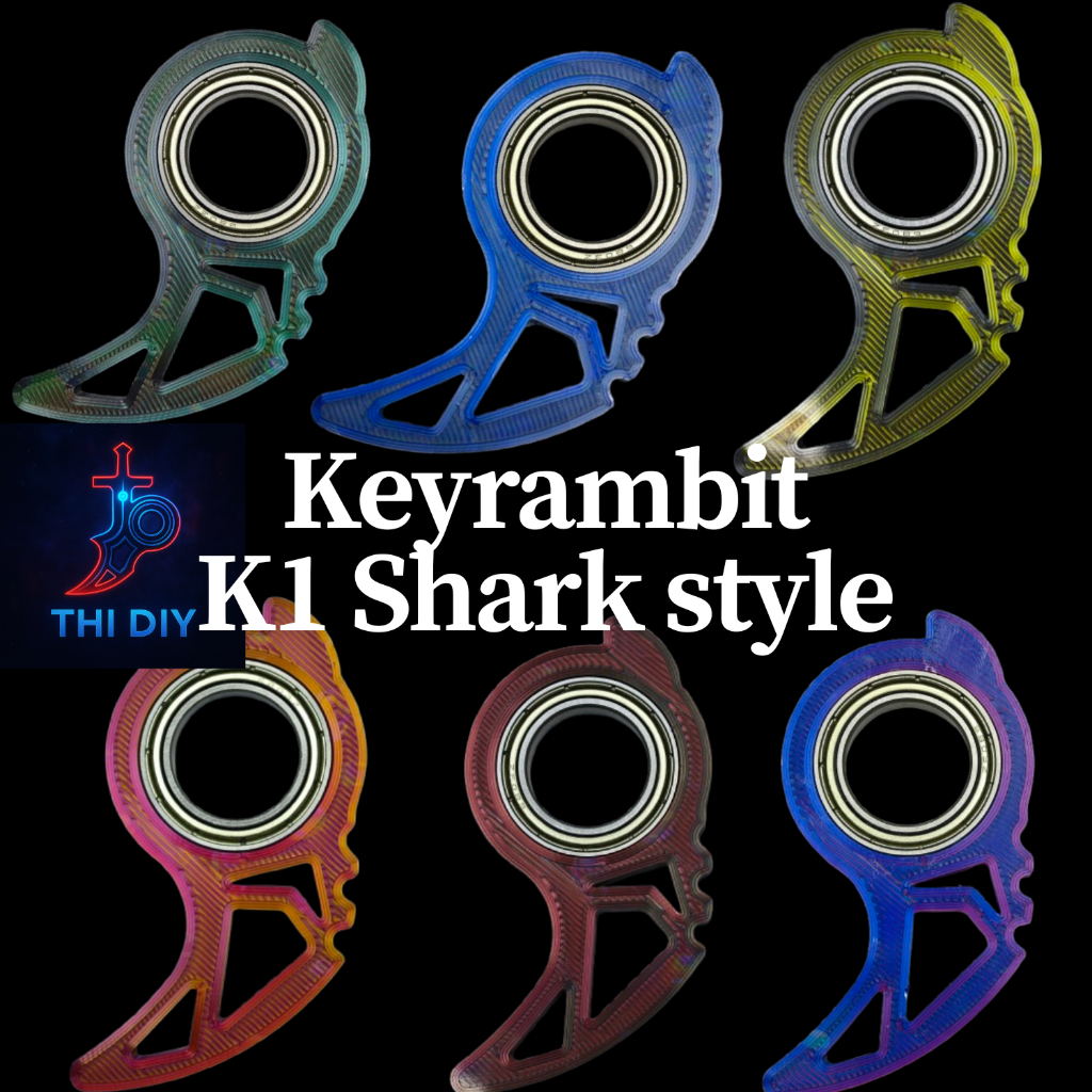 [Keyrambit S3 Shark] Bộ sưu tập Keyrambit S3 Shark style - Móc khóa xoay keyrambit cao cấp xả stress