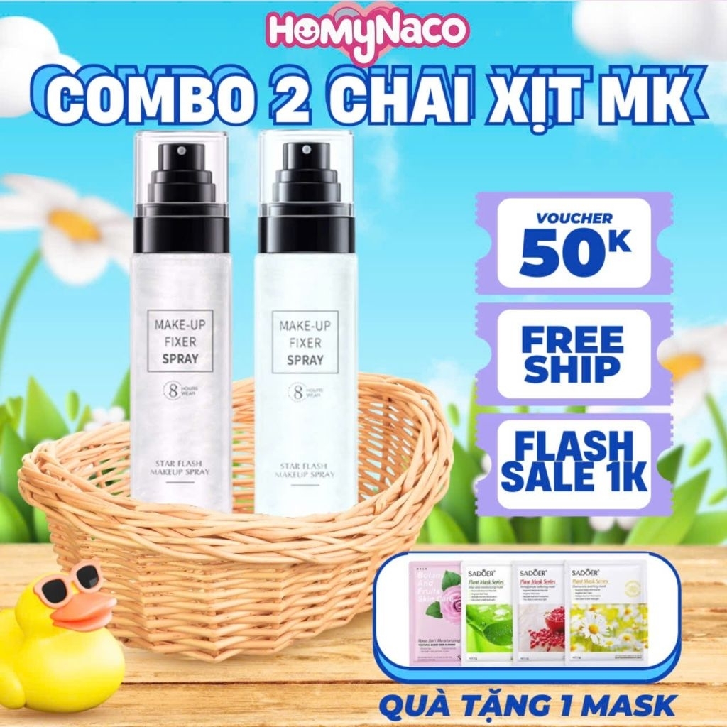 [COMBO 2 CHAI] Xịt Khoáng Khoá Nền Makeup 24H Hunmui Lifusha Nicor Heyxi Lameila - Giữ Chặt Lớp Tran