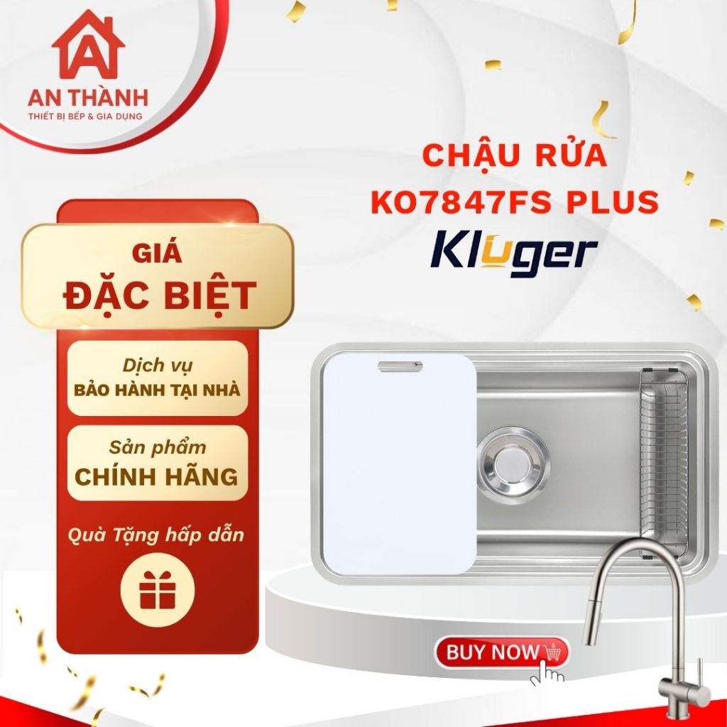 Chậu rửa bát Kluger KO7847FS Plus - Bền Đẹp, Chống Trầy Xước, Hàng Chính Hãng