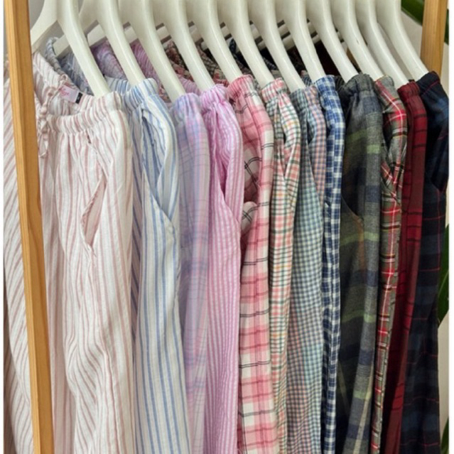 MOLLYE - DAISY PANTS| Quần dài ống suông nữ hoạ tiết caro sọc kẻ nhiều màu, mặc ở nhà thoải mái