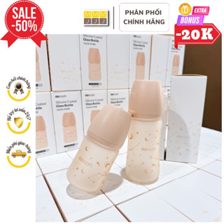  Bình sữa Moyuum thuỷ tinh tráng silicon hàng chính hãng 150ml 240ml -minjeebaby 