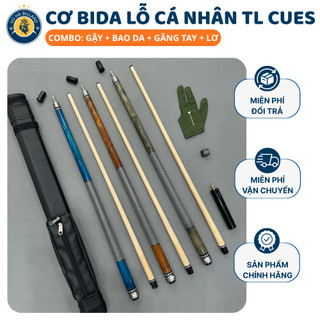  Cơ Bida Cá Nhân TL Cues Chính Hãng - Gậy Bida Ren Radial Gỗ Maple Cao Cấp  Combo Cơ+Bao+Găng+Lơ  
