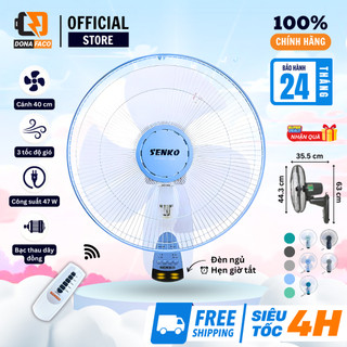  Quạt treo tường điều khiển từ xa Senko TR1628 Quạt treo có remote công suất 47w 3 cánh gió mạnh 