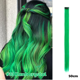   LOẠI BẢN TO  Tóc giả kẹp Highlight 55cm phong cách Hàn Quốc Tóc nối nhuộm Ombre thẳng xoăn 