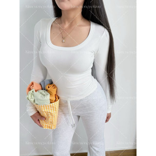  Áo Tay Dài Cổ Vuông Thắt Eo Dập Viền Ôm Body Nữ Form Đẹp Tôn Dáng Áo Phong Cách Hàn Đi Chơi Đi Làm 