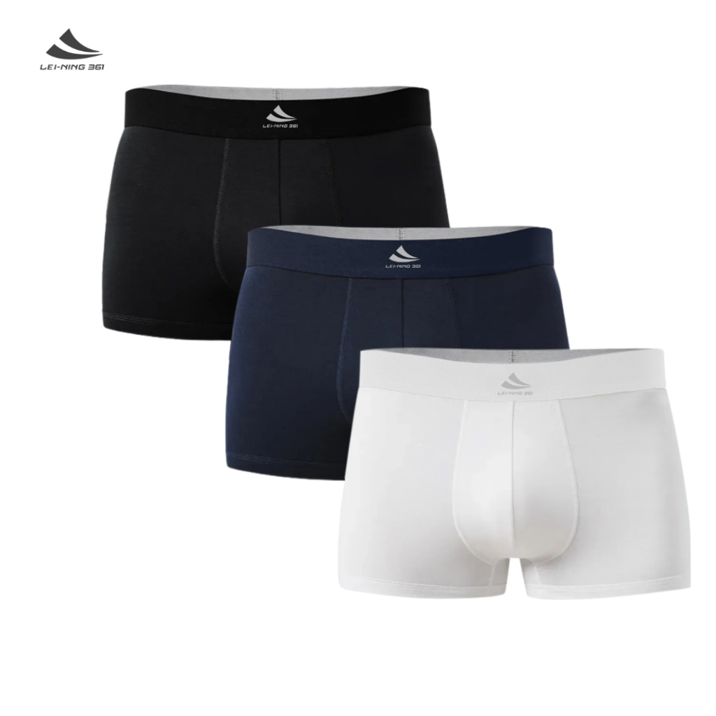 COMBO 3 Quần Sịp Boxer Nam Trunk Bamboo -Kháng Khuẩn -Co Giãn -BOXER01.361- LEI- NING 361