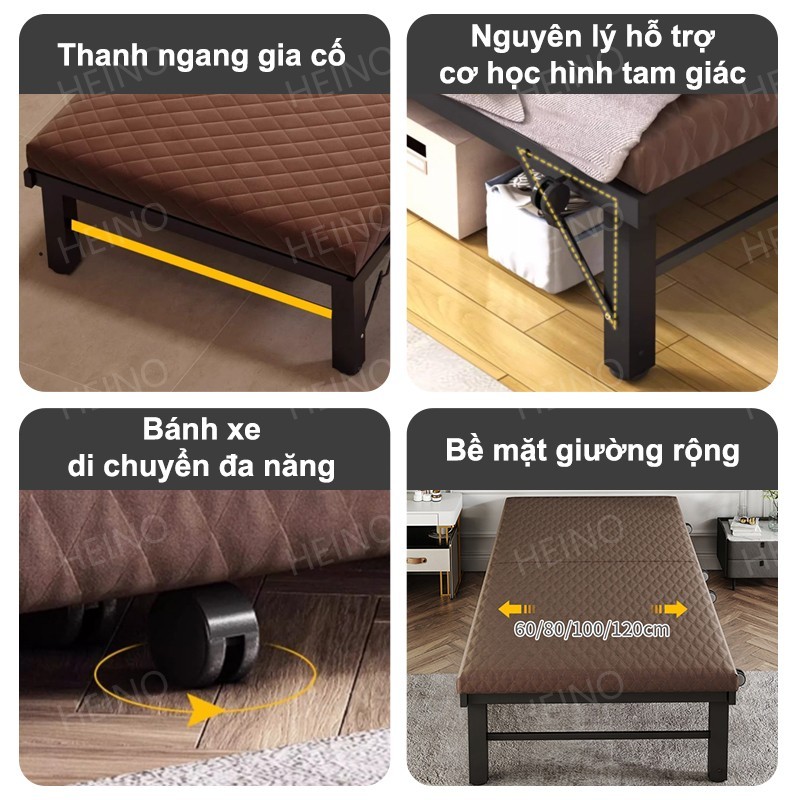 𝑯𝑬𝑰𝑵𝑶 1.95m Giường gấp văn phòng tiện lợi cho nghỉ trưa dễ dàng gấp gọn Không Cần Lắp Ráp BH 24T | BigBuy360 - bigbuy360.vn