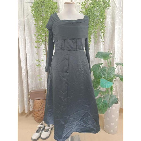 BBSTORE'S thanh lý - Đầm đen tay thun dài bymo - Size L