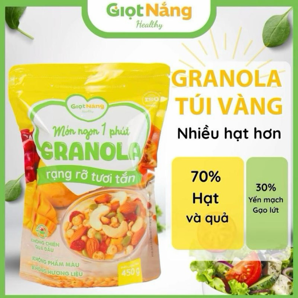 Granola Giọt Nắng Túi Vàng - Ngũ cốc giảm cân