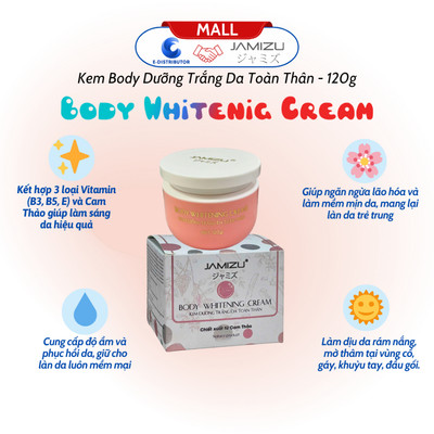 [HỎA TỐC] Kem body dưỡng trắng da toàn thân Jamizu Body Whitening Cream (120Gr) - Hàng chính hãng