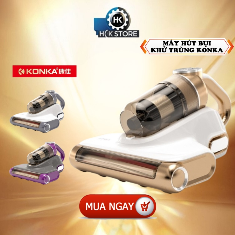 Máy Hút Bụi Cầm Tay KONKA Không Dây, Máy Khử Khuẩn Giường Đệm Bằng Tia UV. Chính Hãng  Lỗi 1 Đổi 1