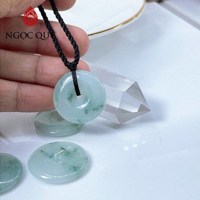 Dây chuyền cẩm thạch A - Dây chuyền đồng điếu phỉ thúy type A xanh điểm hoa bay chất nếp băng - Ngọc quý