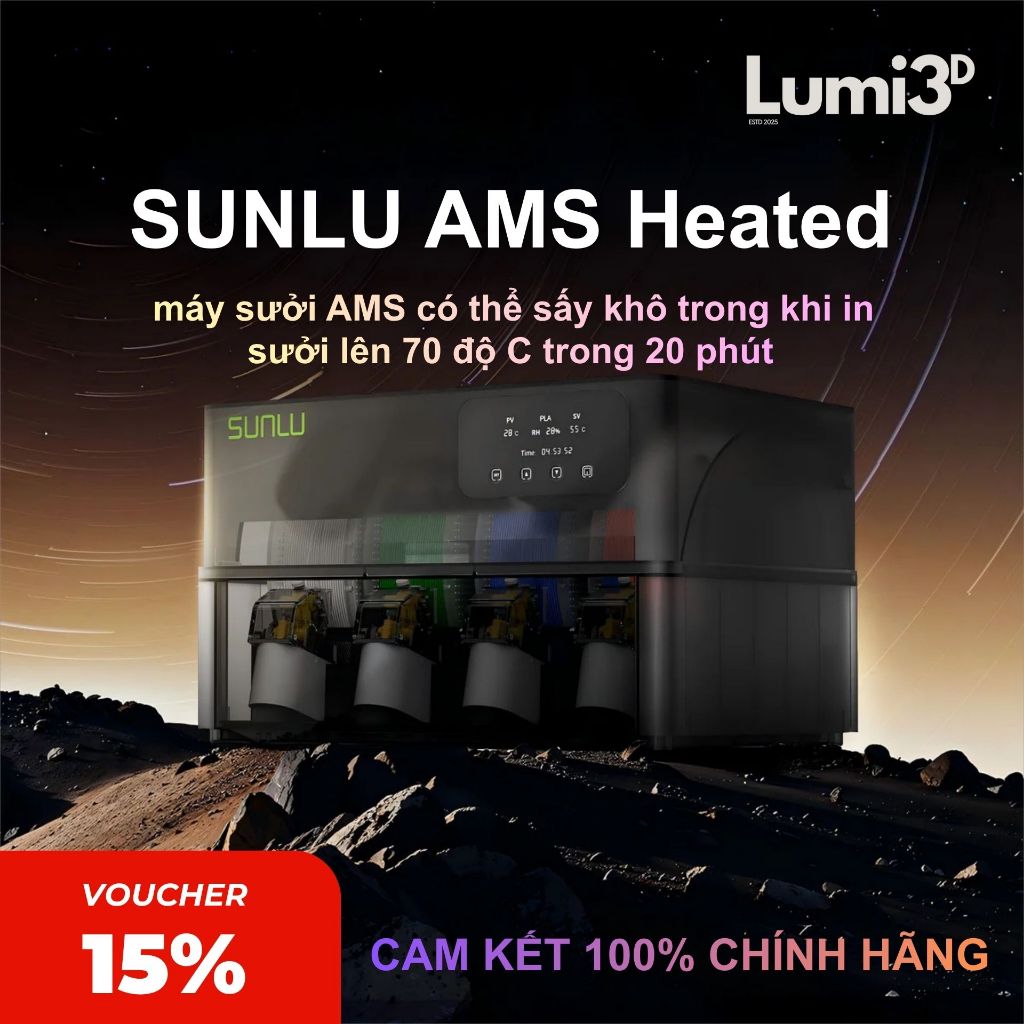Máy sưởi SUNLU AMS Heater Chính Hãng for AMS thế hệ 1, Cho phép sấy khô trong khi in P1S/X1C/H2D/H2S
