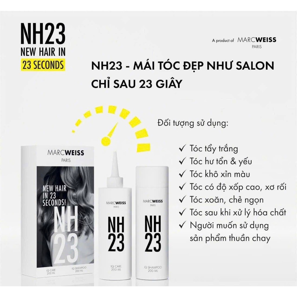 [Hàng côngty] Cặp dầu gội & xả Marc Weiss NH23 – bí quyết cho mái tóc mềm mượt, bóng khỏe chuẩn salo