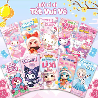  Combo 10 Bao lì xì hoạt hình Mẫu Mới 2026 Labubu Capybara Kuromi,Gấu dâu Lotso... quà tặng mừng tuổi 