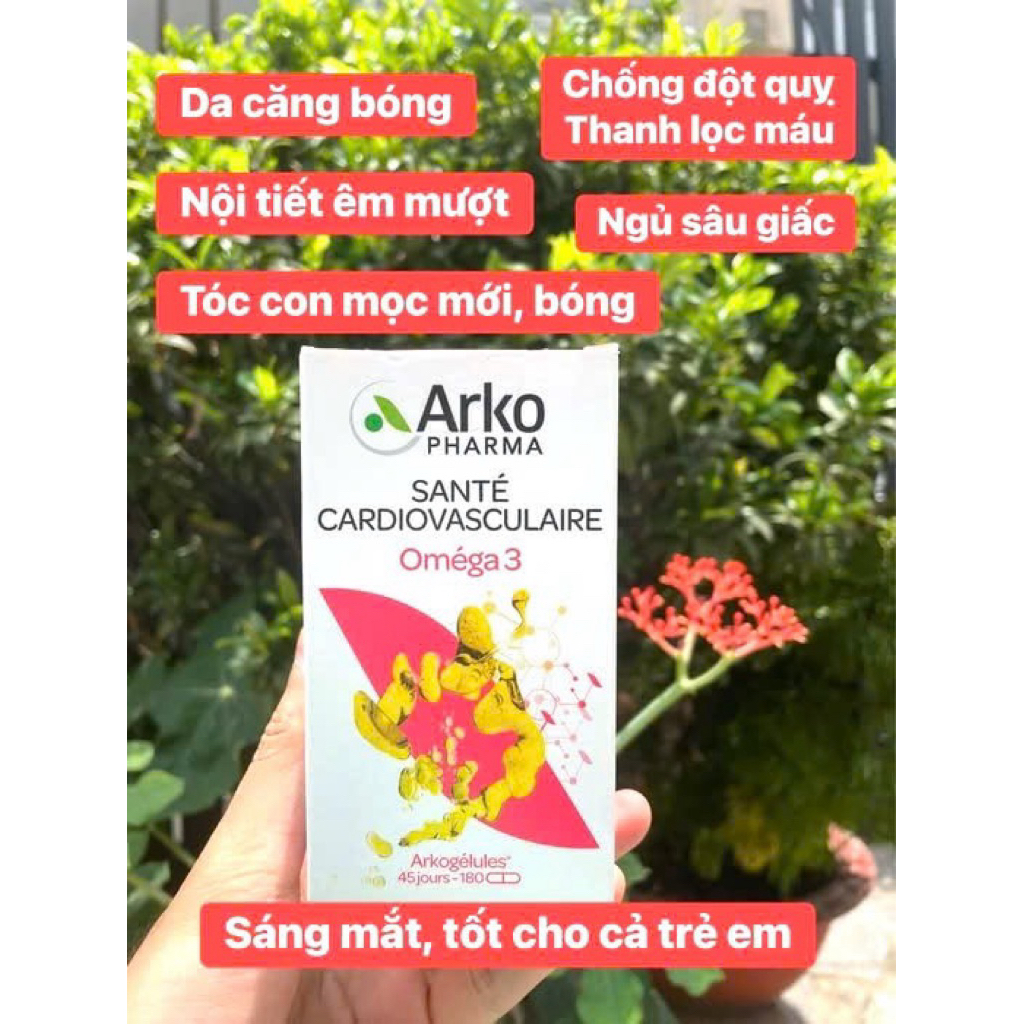 Viên Uống Dầu Cá Omega 3 Arkopharma của Pháp -  Hộp 180 Viên