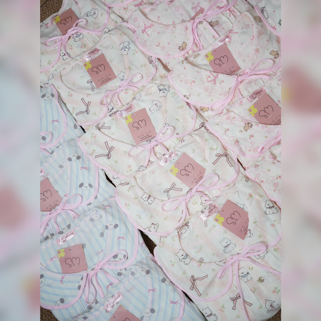 DÀI TAY Cổ SEN bộ ngủ nữ tiểu thư cổ sen vải đũi bông mây mùa thu mặc đi ngủ thoải mái Women Quần Ngủ Áo Ngủ Cotton sen4 | BigBuy360 - bigbuy360.vn